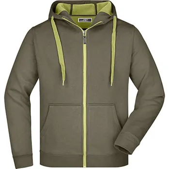Pánská mikina James&Nicholson Pánská mikina JN355 Olive-Lime (Light) Green XXL