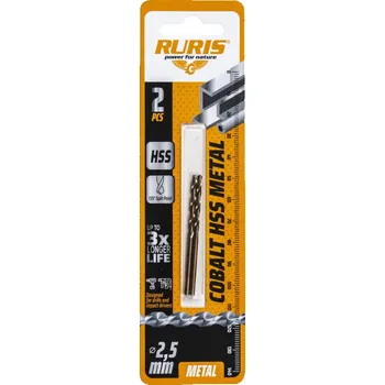 Vrták RURIS Vrták do kovu Kobalt HSS 2,5 mm, 2 ks