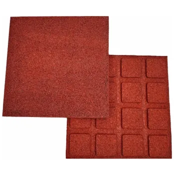 Venkovní dlažba Gumová dlaždice, 50 x 50 x 3 cm, červená