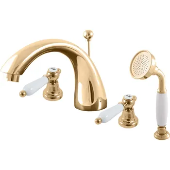 Vodovodní baterie RAV Slezák Morava Retro Vanová baterie na okraj vany, 3/8", zlato, MK569.0SZ