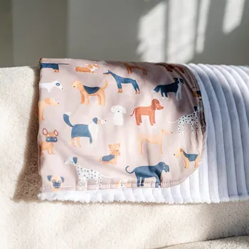 Dětská deka Lily is sailing Deka Pejsci moka light Velikost: 0-3 let: 70 x 90 cm