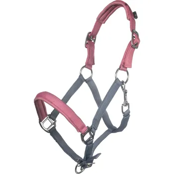 HKM Ohlávka pro poníky -Barnie- kouřově modrá/růžová, Pony