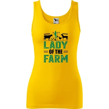 Dámské tílko s potiskem Lady of the farm Velikost: XL, Barva: Žlutá