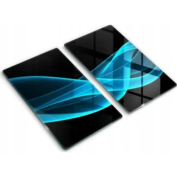 Obraz Tvrzené skleněné kuchyňské desky s grafikou 2x30x52 cm Modrá abstrakce