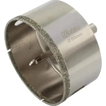 Pilová děrovka KUBIS 07-02-5080 dia korunka 80mm KERAMIK PLUS se stopkou a středicím vrtákem na obklady