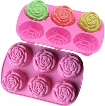 Forma na odlévání SILIKONOVÁ FORMA NA ODLÉVÁNÍ MUFFINŮ, SUŠENEK, MÝDLA, SVÍČEK - RŮŽE, KVĚTINY