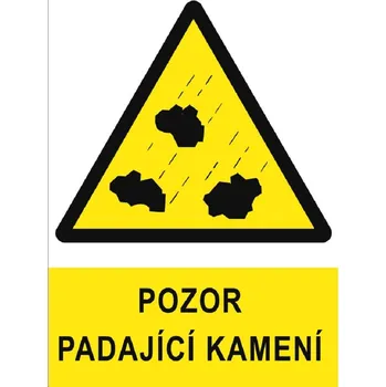 B.t.Pozor padající kamení A4 plast
