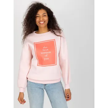 Dámská mikina Světle růžová mikina s oranžovým potiskem EM-BL-617-3.15P-light pink Velikost: ONE SIZE