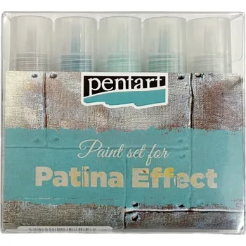 Speciální výtvarná barva pentart Patina tekutá na efekt rzi - sada (5ks)