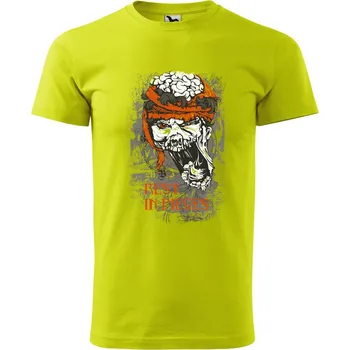 Pánské oblečení Pánské tričko s potiskem Rest in pieces Velikost: XL, Barva trička: Limetková