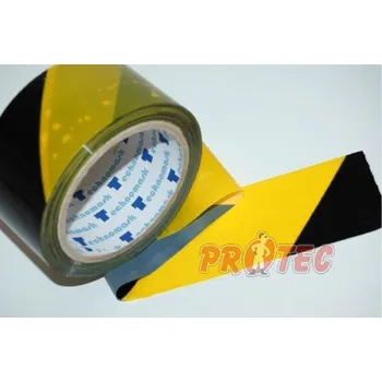 Lepicí páska Páska žlutočerná 60mm/66m protisměrná samolepící