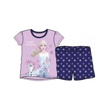 Dívčí pyžamo Sun City - Letní dívčí pyžamo s krátkým rukávem Ledové království / Frozen - fialové 122