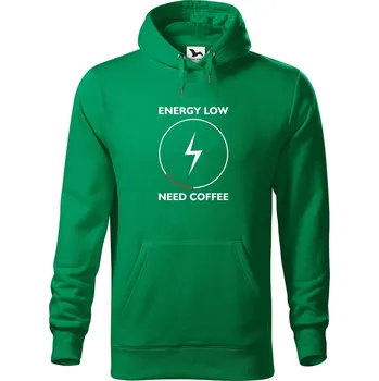 Pánská mikina Pánská mikina s potiskem Need coffee Velikost (muž): M, Vyberte barvu: Středně zelená