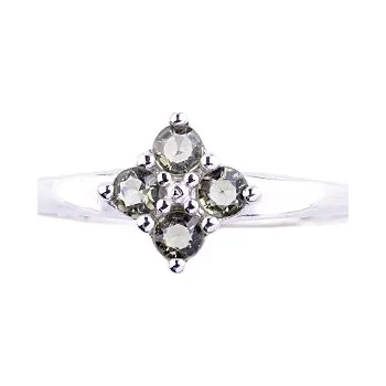 Prsten vltavín - stříbrný prsten (3006V) Velikost: 57, povrchová úprava: zlacené