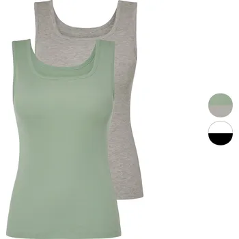 esmara® Dámské vroubkované tílko s BIO bavlnou, 2 kusy