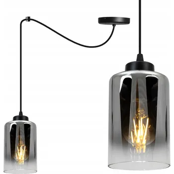 ZÁVĚSNÉ STROPNÍ SVÍTIDLO LUSTR ČERNÝ JEDNODUCHÝ SKLENĚNÝ ČERNÝ PAVOUK LOFT