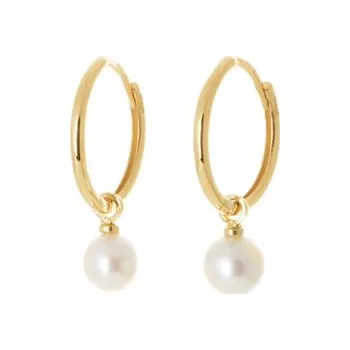 Náušnice GEM-JEWEL NA1712F Zlaté náušnice kruhy s perličkou