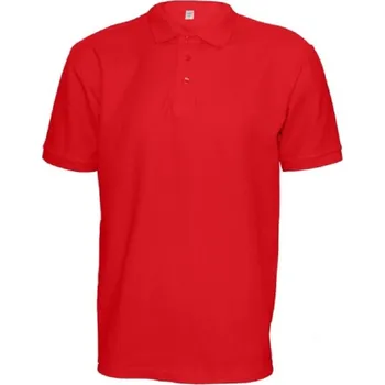 Pánské tričko Polokošile krátký rukáv červené UNISEX, 180g/m2 2XL červené