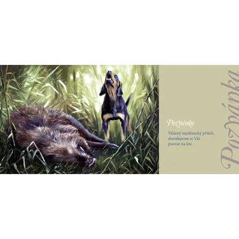 Pozvánka Rembrandt Pozvánka na lov / divočák se psem