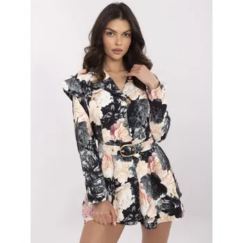 Dámský overall Černo-béžový dámský květinový overal DHJ-KO-20615-1.66-black-beige Velikost: ONE SIZE