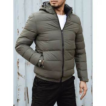 Khaki pánská prošívaná zimní bunda s kapucí TX4846 Velikost: 2XL