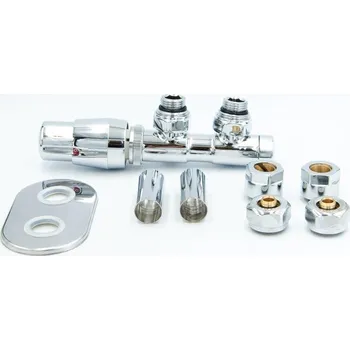 Termostat Hopa Term-Set Připojovací sada termostatická se svěrným šroubením Cu a Al/Pex, středové, levá, nerez, RDTERMSETLSS