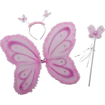 Karnevalový kostým Kostýmový set motýla, růžová barva