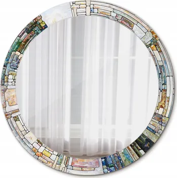 Zrcadlo Moderní Zrcadlo Kruh Vitráž 80cm
