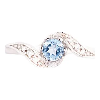 Prsten topaz - stříbrný prsten (3118TZ) Velikost: 56, povrchová úprava: rhodiované