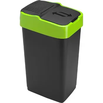 Odpadkový koš Koš na odpadky HEIDRUN 35l plastový 33 x 26 x 51 cm zeleno-černý