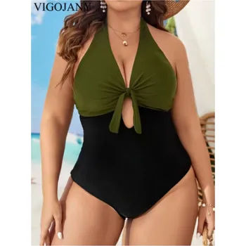 Dámské plavky Jednodílné dámské plavky s efektním zavazováním (PLUS SIZE) Velikost: XXL