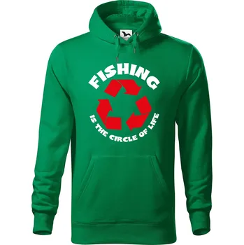 Pánská mikina Pánská mikina s potiskem Fishing Velikost (muž): S, Vyberte barvu: Středně zelená