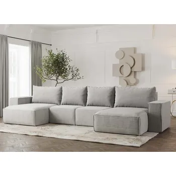 Sedací souprava Rohová sedačka do U Lea - Světle šedá 110