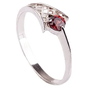 Prsten granát - stříbrný prsten (3116) Velikost: 60, povrchová úprava: rhodiované