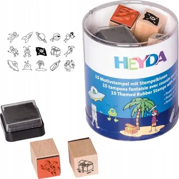 Dětské razítko Sada RAZÍTEK pro DĚTI na HRANÍ Razítka 15 ks + polštář Piráti a