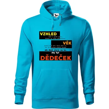 Pánská mikina Pánská mikina s potiskem Dědeček vzhled Velikost (muž): L, Vyberte barvu: Tyrkysová