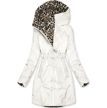 Oboustranná bunda bílá/leopardí vzor