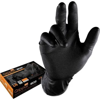 Pracovní rukavice Jednorázové rukavice GRIPPAZ 246A černé 50ks vel. 8 černé