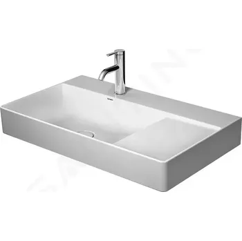 Umyvadlo Duravit DuraSquare Umyvadlo 80x47 cm, bez přepadu, s otvorem pro baterii vlevo, DuraCeram, WonderGliss, bílá, 23488000411