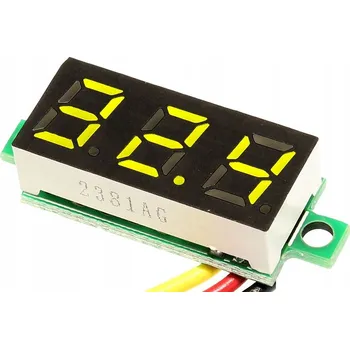 Měřič Napětí Voltmetr LED 0-100V Žlutý