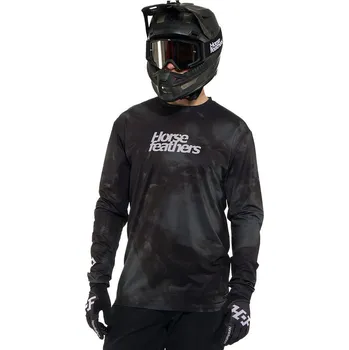 Cyklistické oblečení dres Horsefeathers Quantum LS - Thyme Camo XL