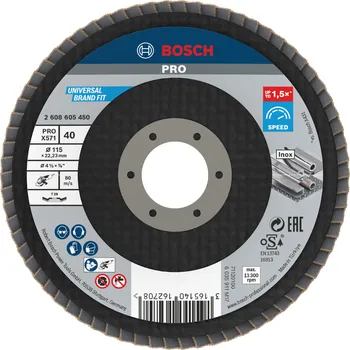 úhlová bruska Lamelový brusný kotouč - Bosch PRO for Metal  115 mm - lomený Dostupné varianty: Lamelový brusný kotouč - Bosch Best for Metal  115 mm, hrubost 60 - lomený