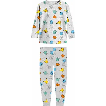 Chlapecké pyžamo Dětské pyžamo - šedá celopotisk | Pokémon Barva: Šedý melír, Velikost: 122/128