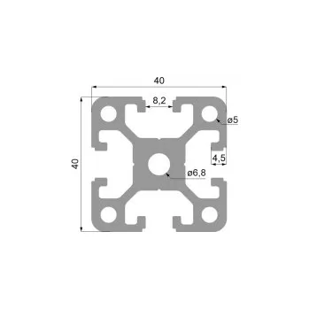 Stavební profil Hliníkový profil K4040 stříbrný elox