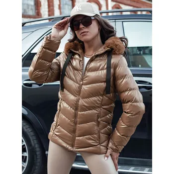 Hnědá lesklá prošívaná bunda MIRIAL TY4573 Velikost: L