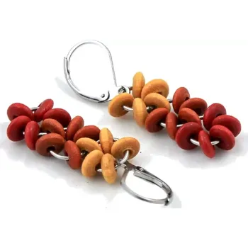 Náušnice Dřevěné náušnice Červánkovky 2