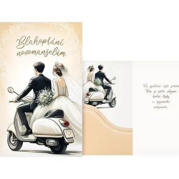 UNIPAP přání svatební s klopou na peníze M16-132 W PRANI_W_253 549762