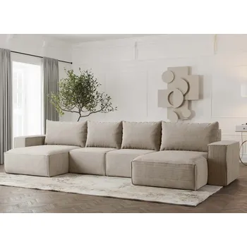 Sedací souprava Rohová sedačka do U Lea - Béžová 02