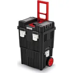 PROSPERPLAST Modulární kufr na nářadí s transp. kolečky a kov. zámky HEAVY černý 450x360x640 KHVWM-S411