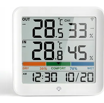 Meteostanice Meteorologická stanice Renew Force Teploměr Vlhkoměr Senzor nálady Bílá